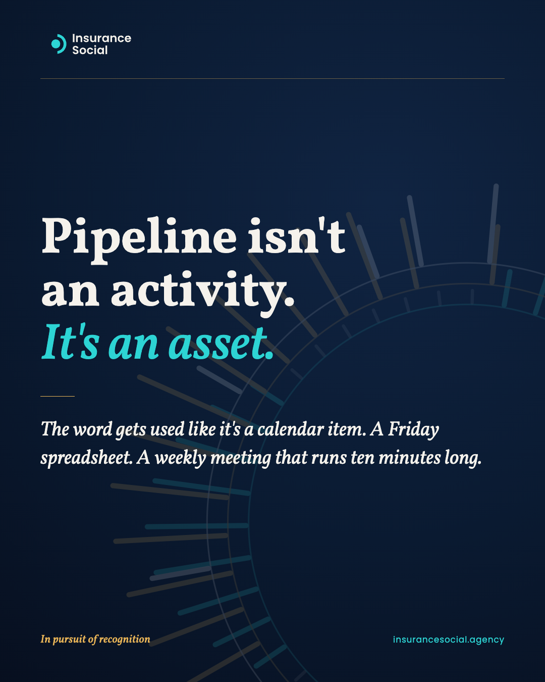 Pipeline isn't an activity. It's an asset.